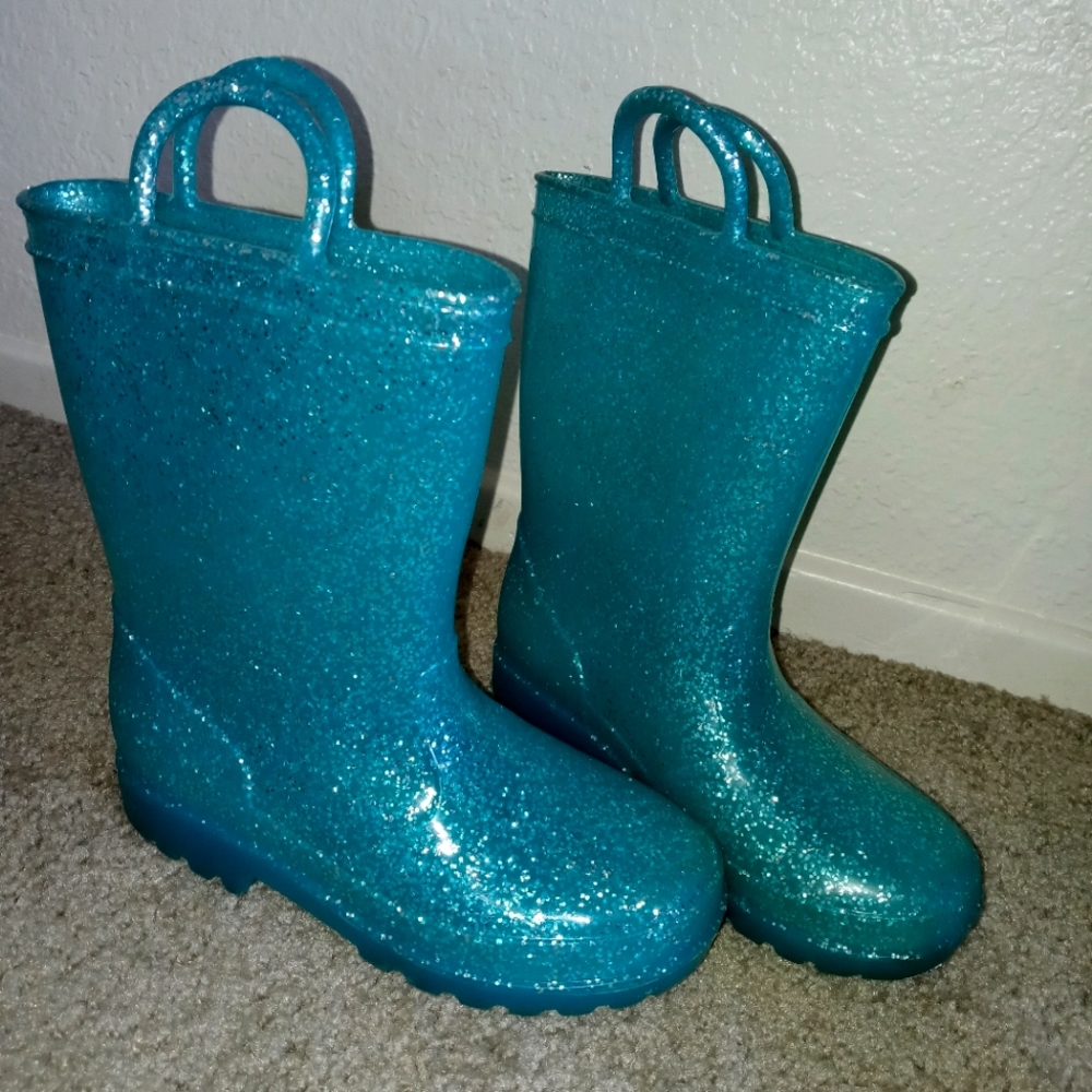 Glitter rain boots